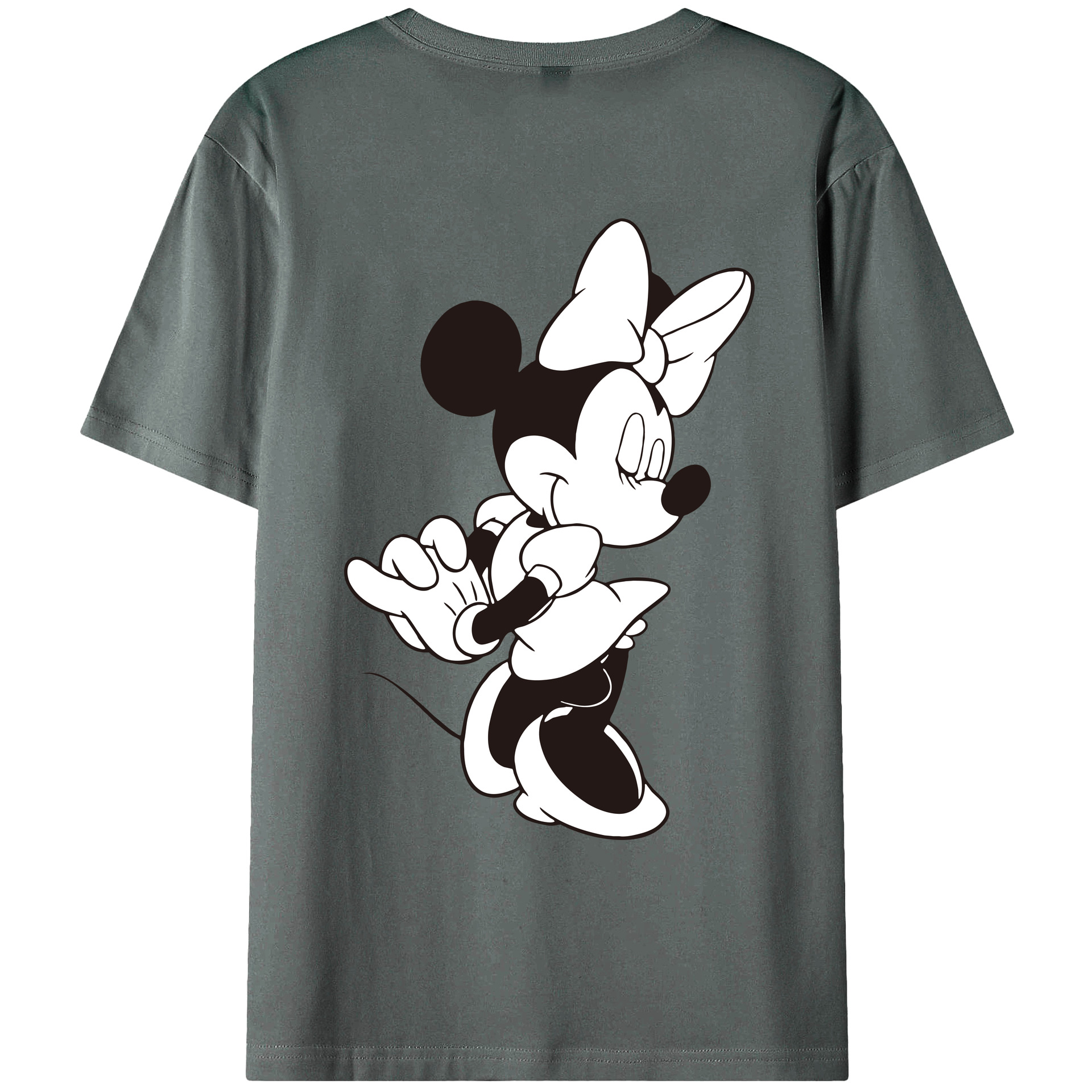 ミッキーマウス Mickey Mouse 綿100％ メンズ半袖Tシャツ（バックプリント） 通気性